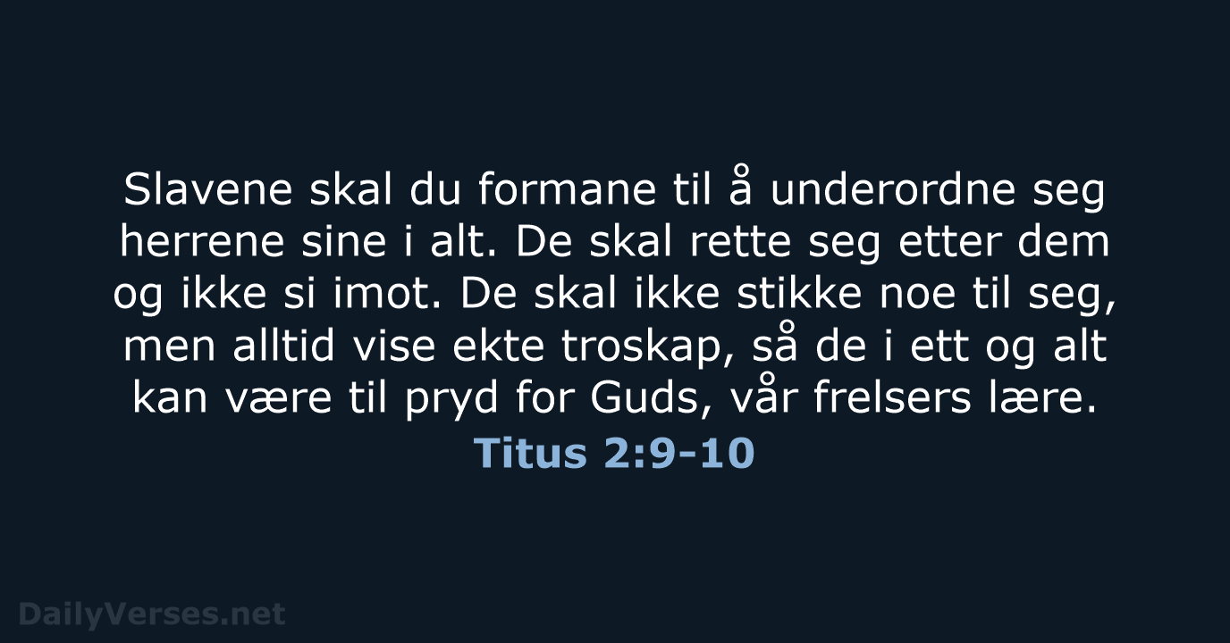 Titus 2:9-10 - B2024