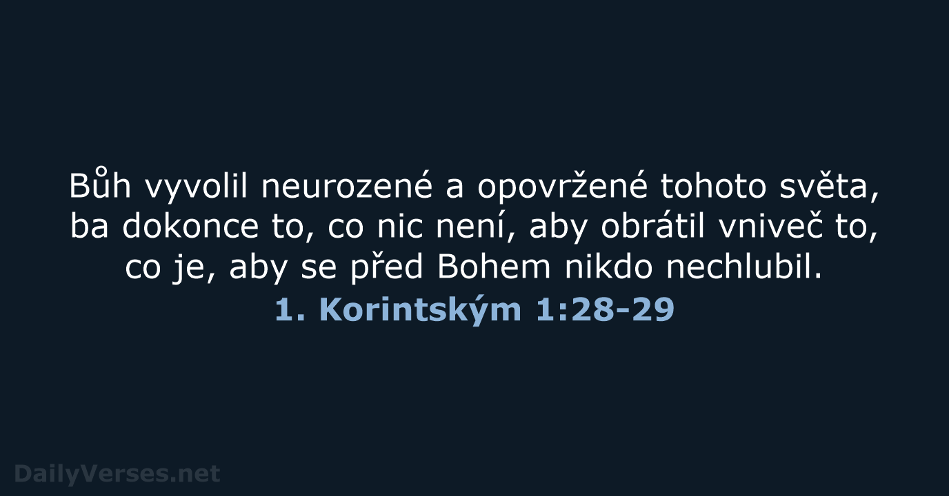 1. Korintským 1:28-29 - B21