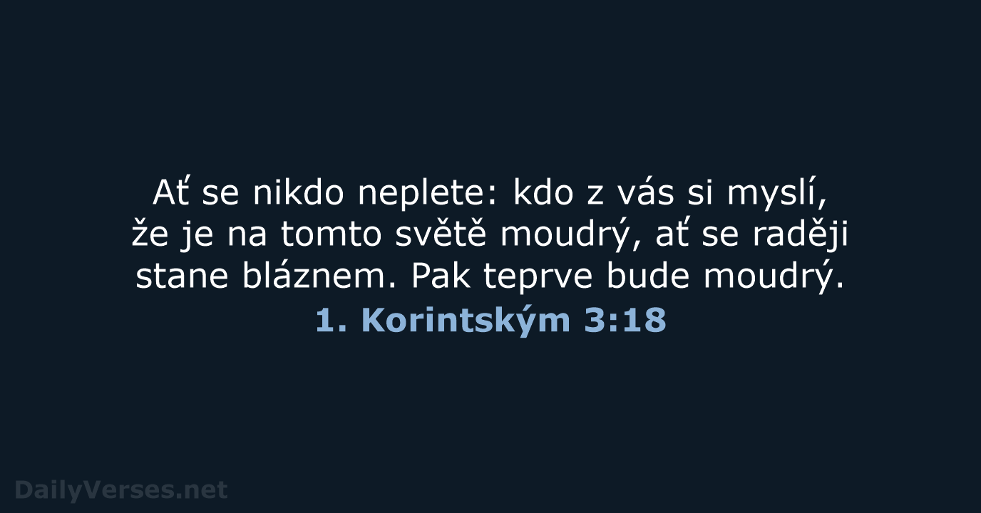 1. Korintským 3:18 - B21