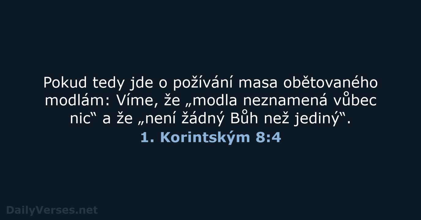 1. Korintským 8:4 - B21