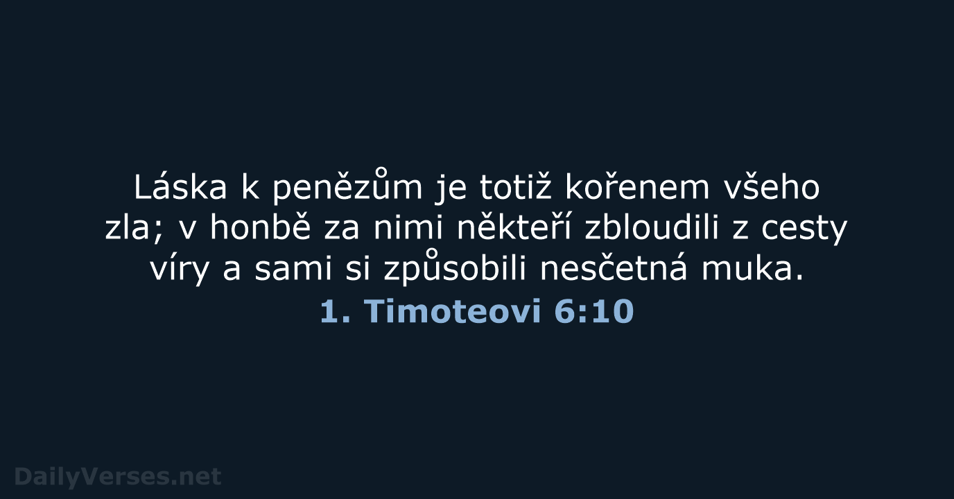 1. Timoteovi 6:10 - B21
