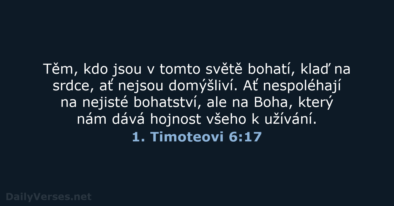 1. Timoteovi 6:17 - B21