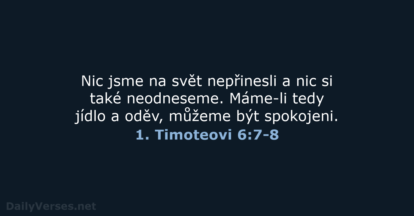 1. Timoteovi 6:7-8 - B21