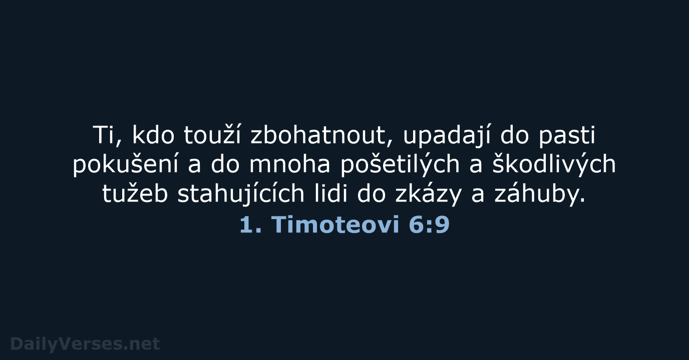 1. Timoteovi 6:9 - B21