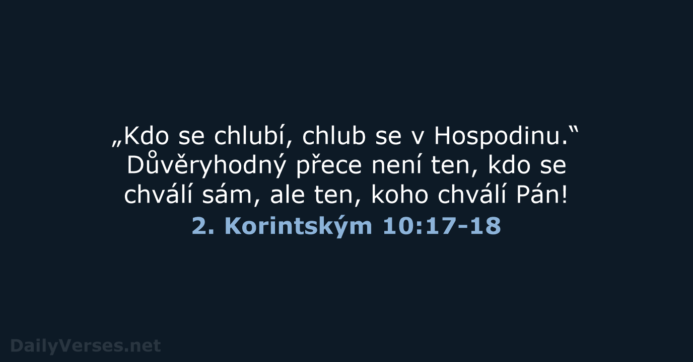 2. Korintským 10:17-18 - B21