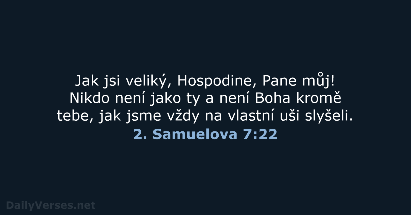 2. Samuelova 7:22 - B21