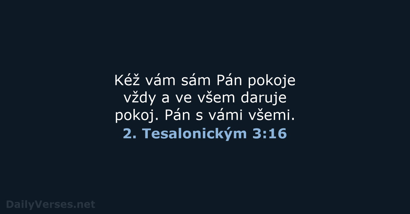 2. Tesalonickým 3:16 - B21