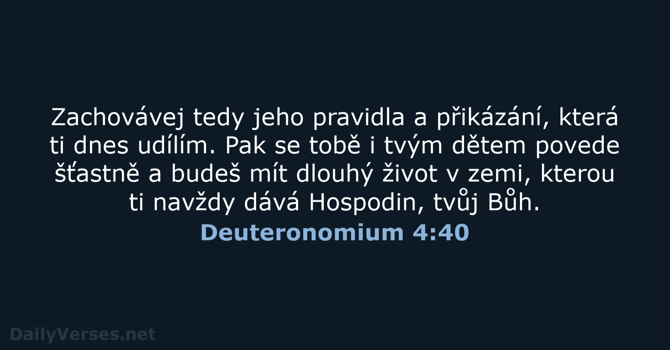 Deuteronomium 4:40 - B21