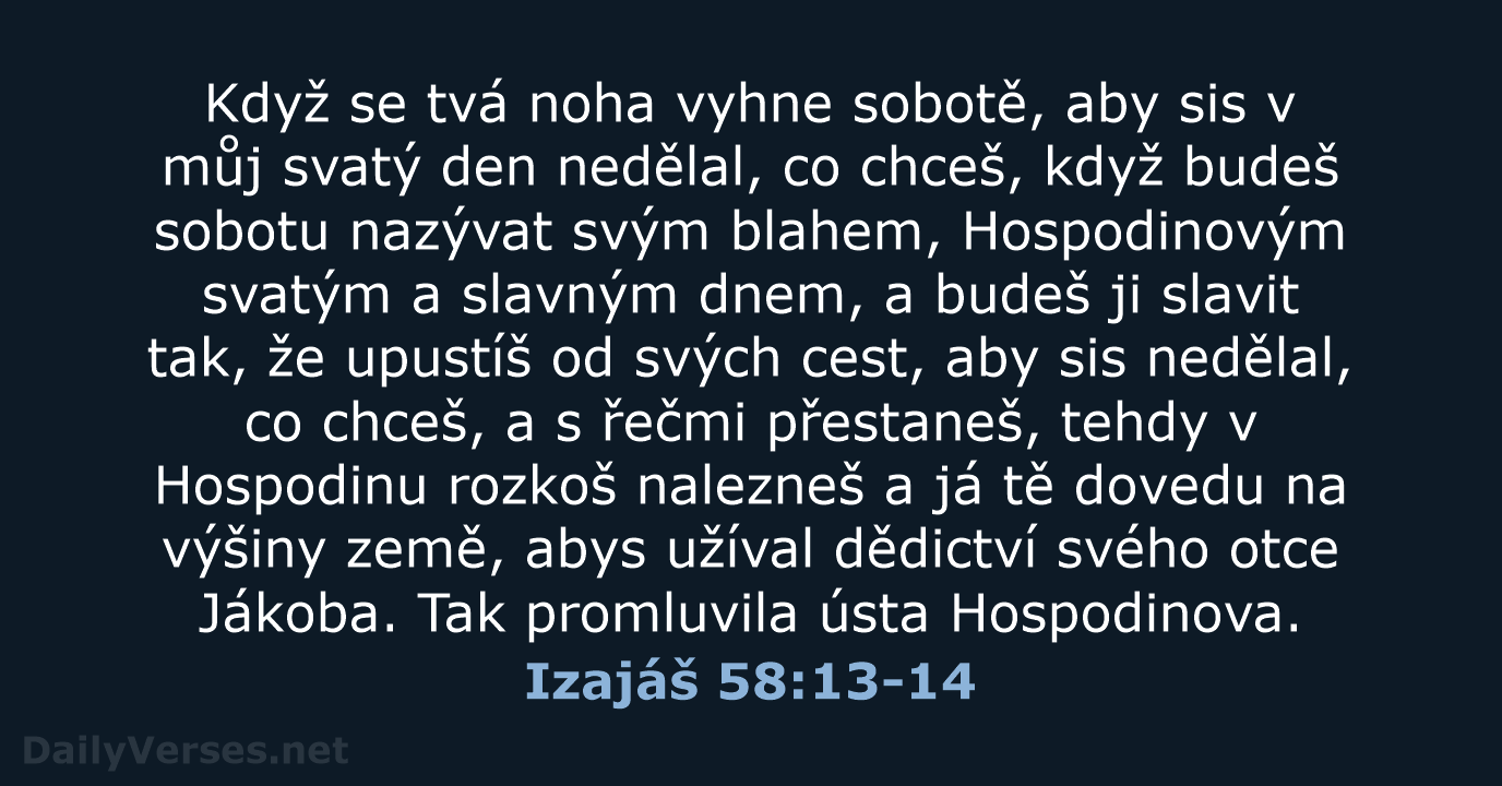 Izajáš 58:13-14 - B21