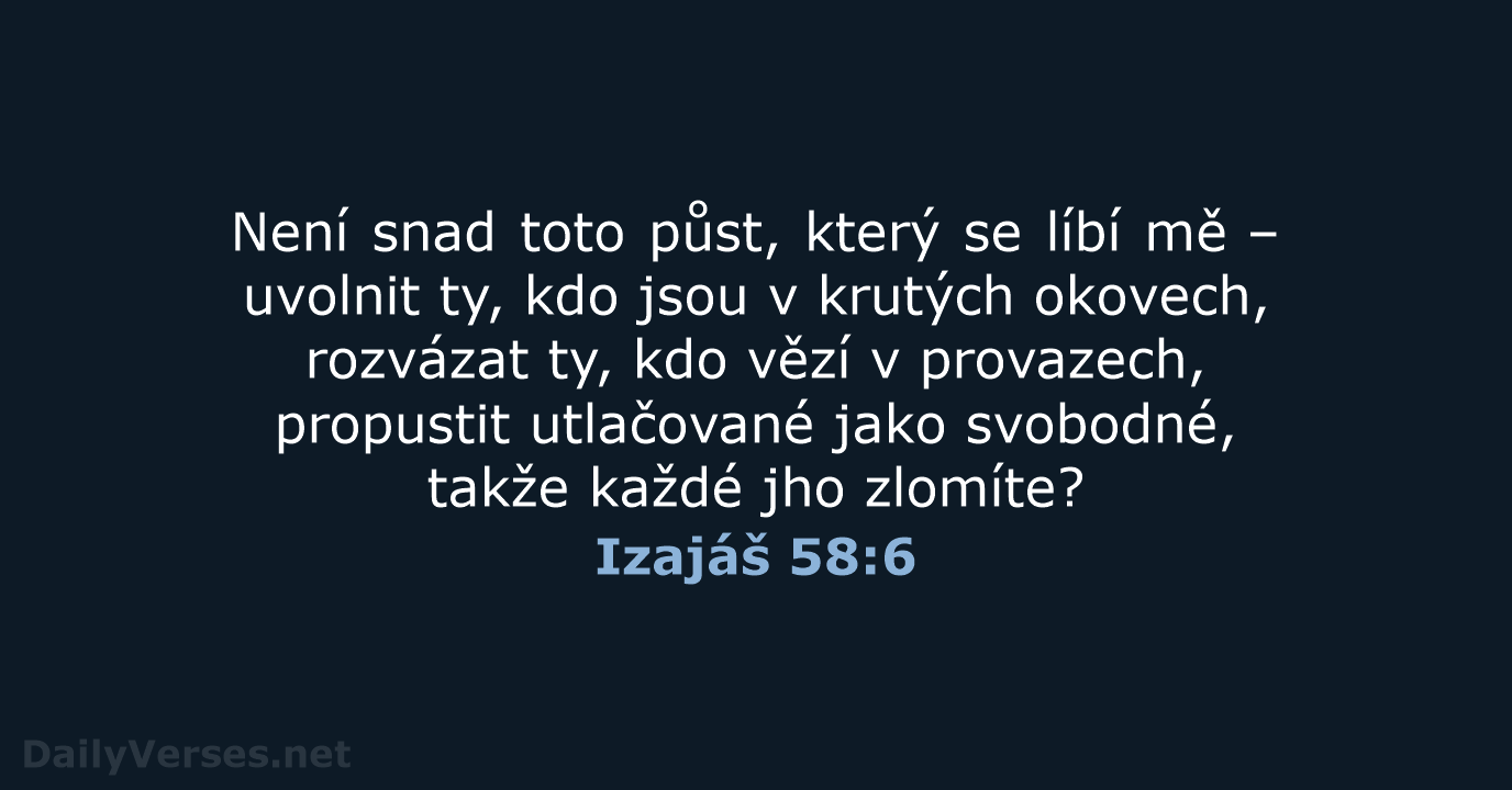 Izajáš 58:6 - B21