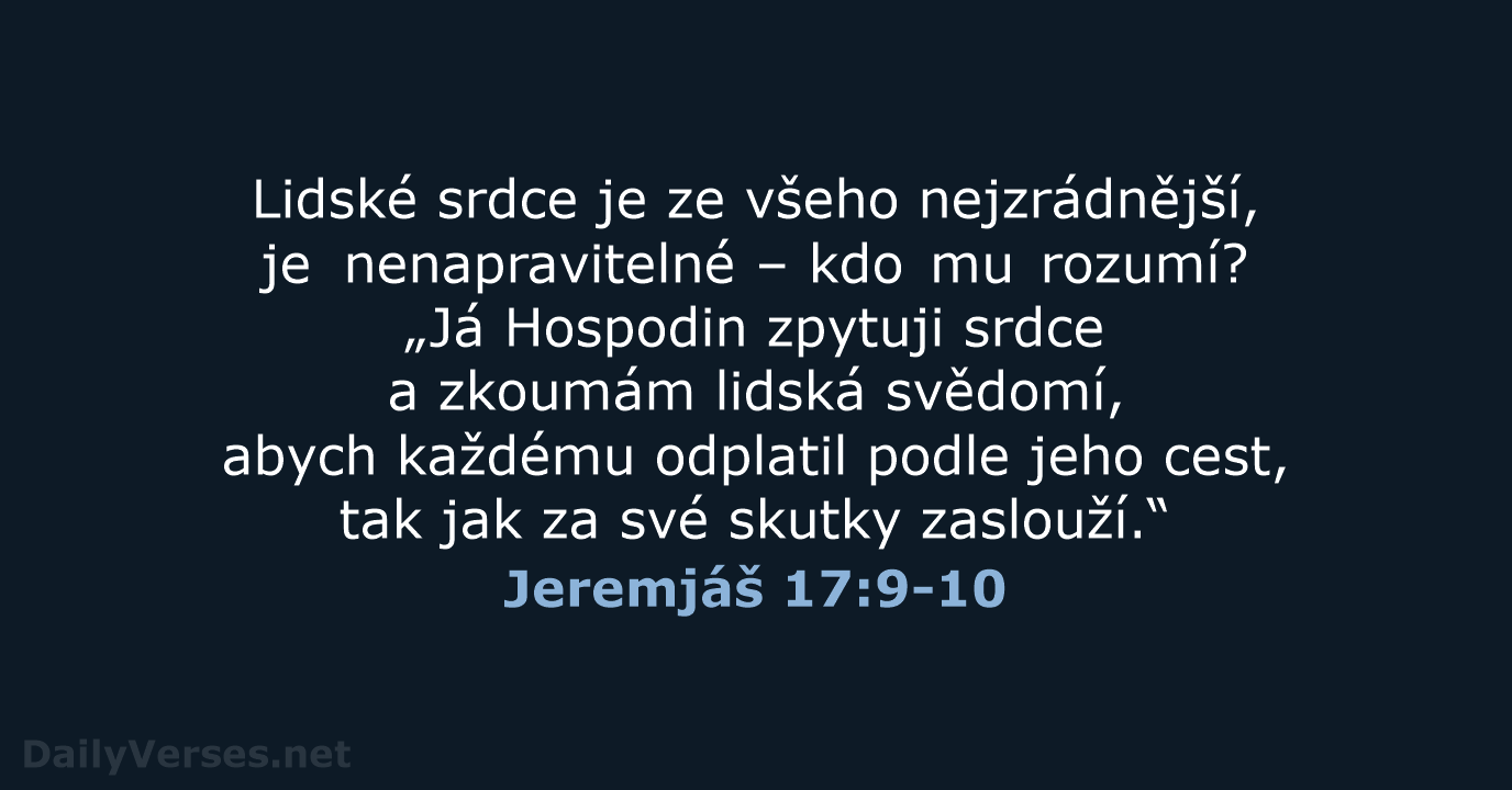 Jeremjáš 17:9-10 - B21