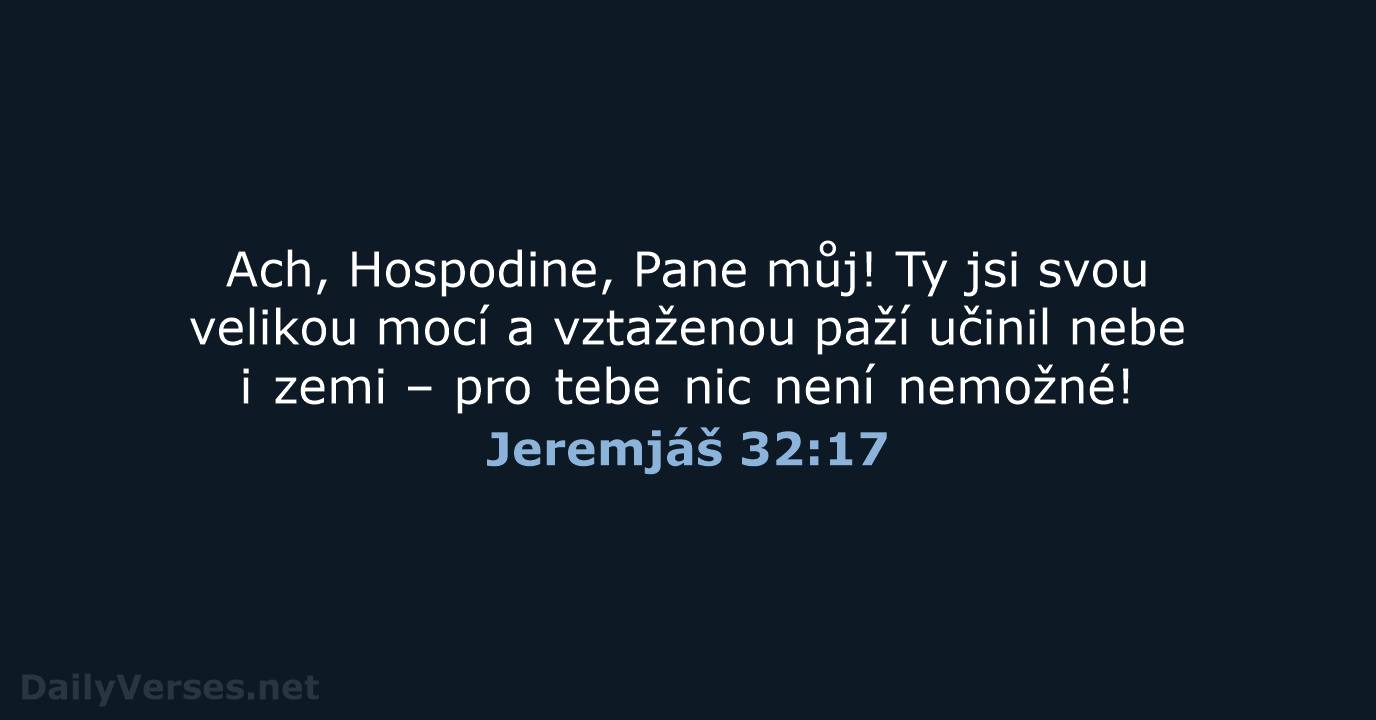 Jeremjáš 32:17 - B21