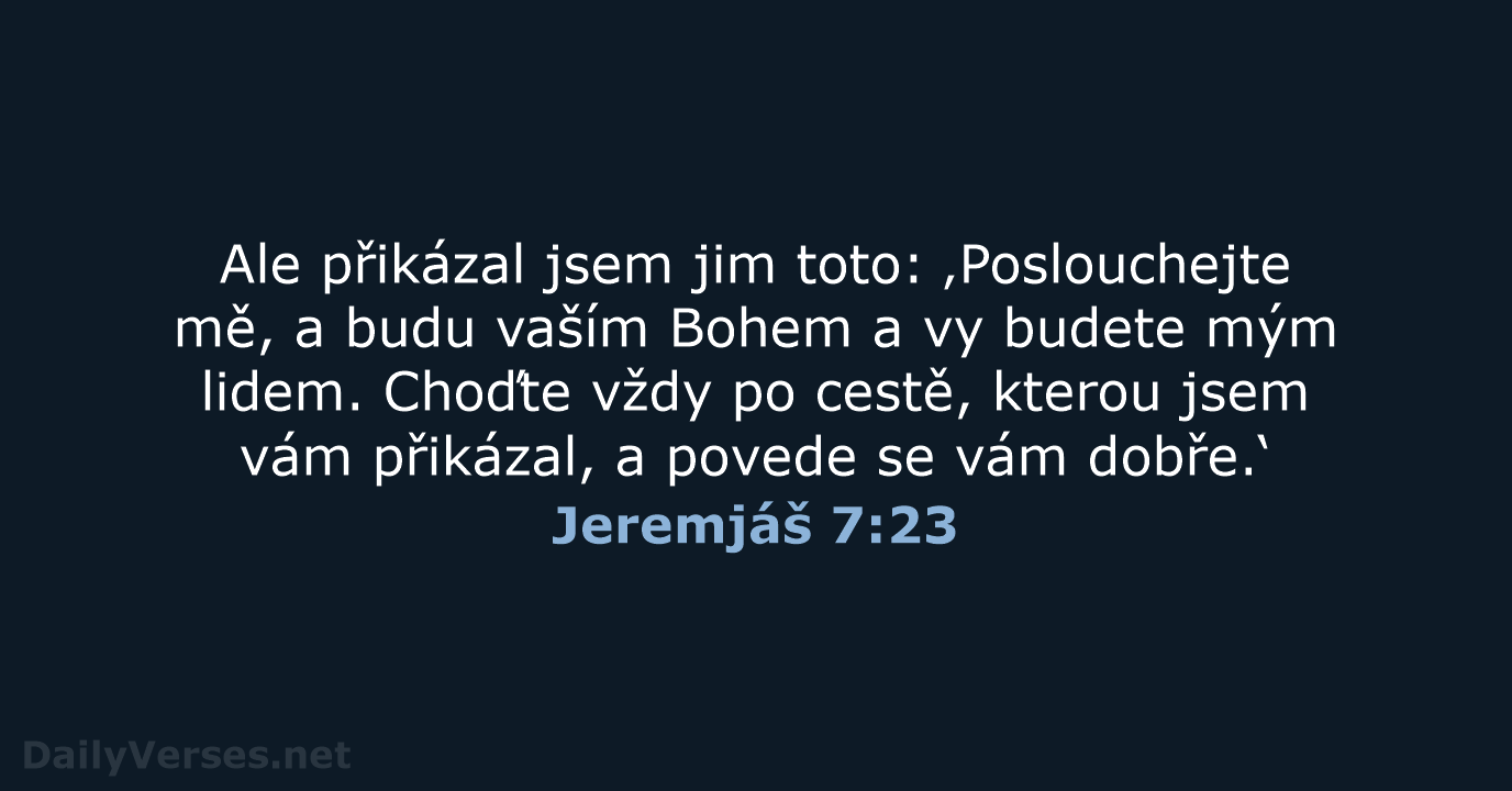 Jeremjáš 7:23 - B21