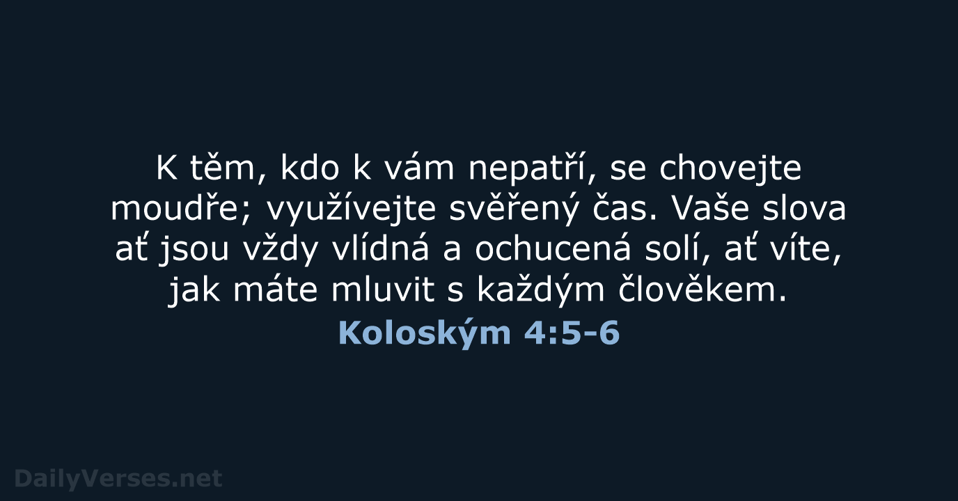 Koloským 4:5-6 - B21