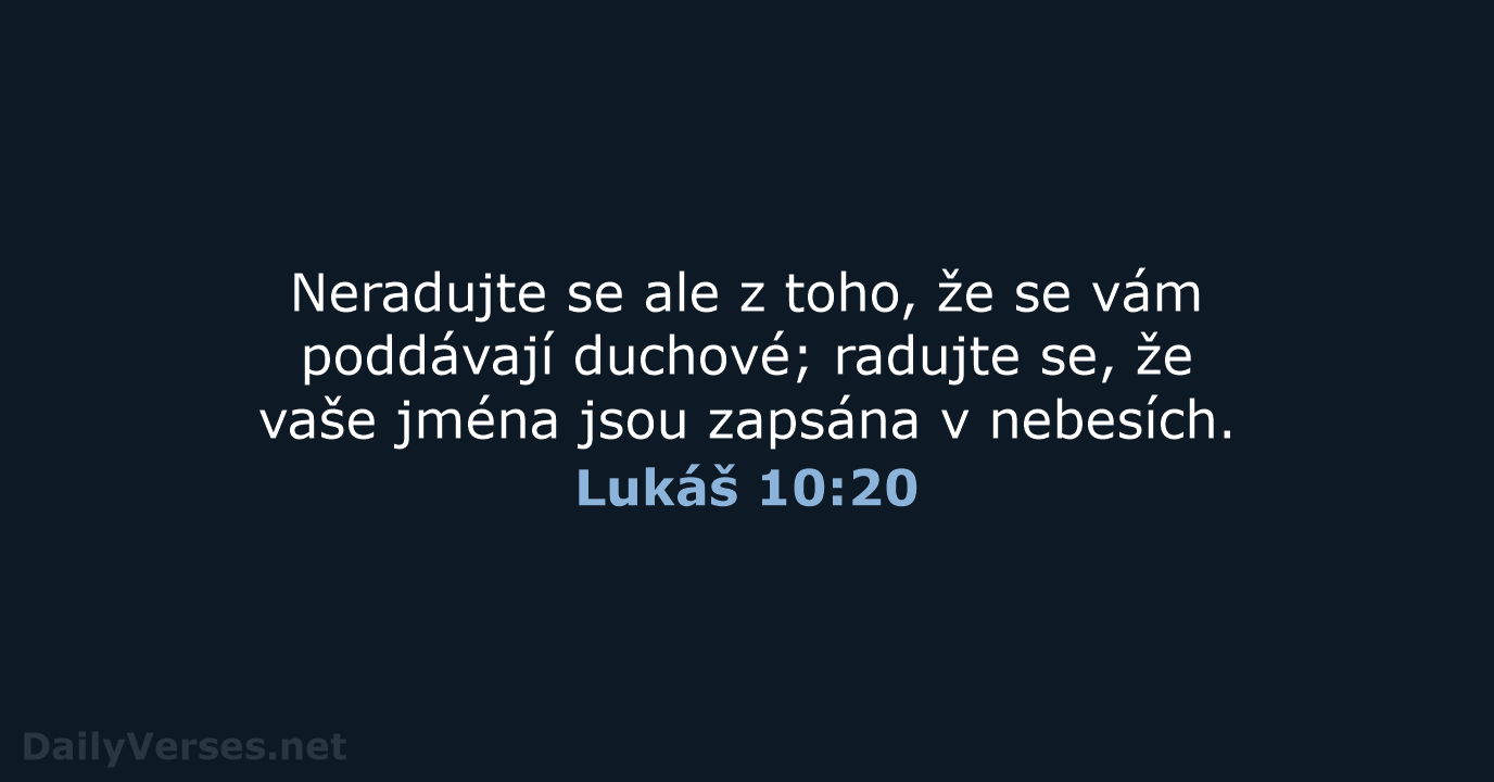 Lukáš 10:20 - B21