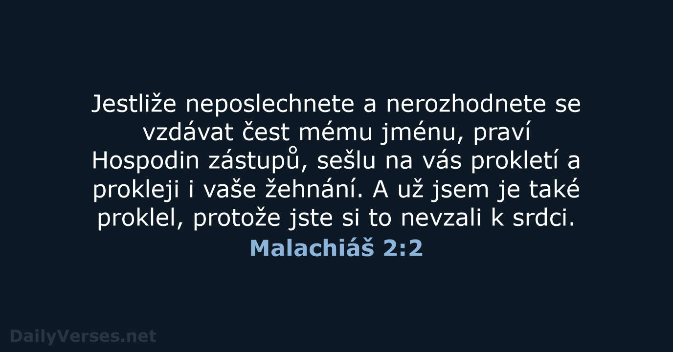 Malachiáš 2:2 - B21
