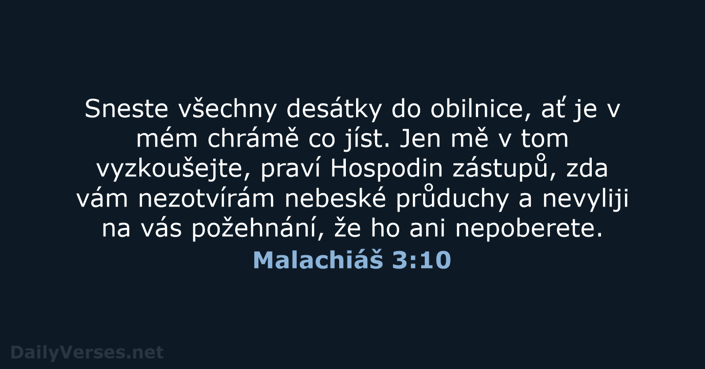 Malachiáš 3:10 - B21