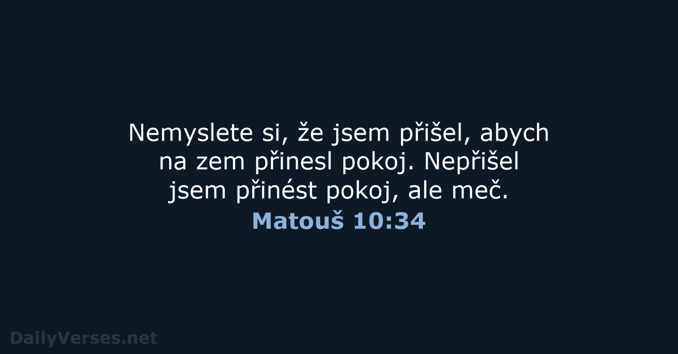 Matouš 10:34 - B21