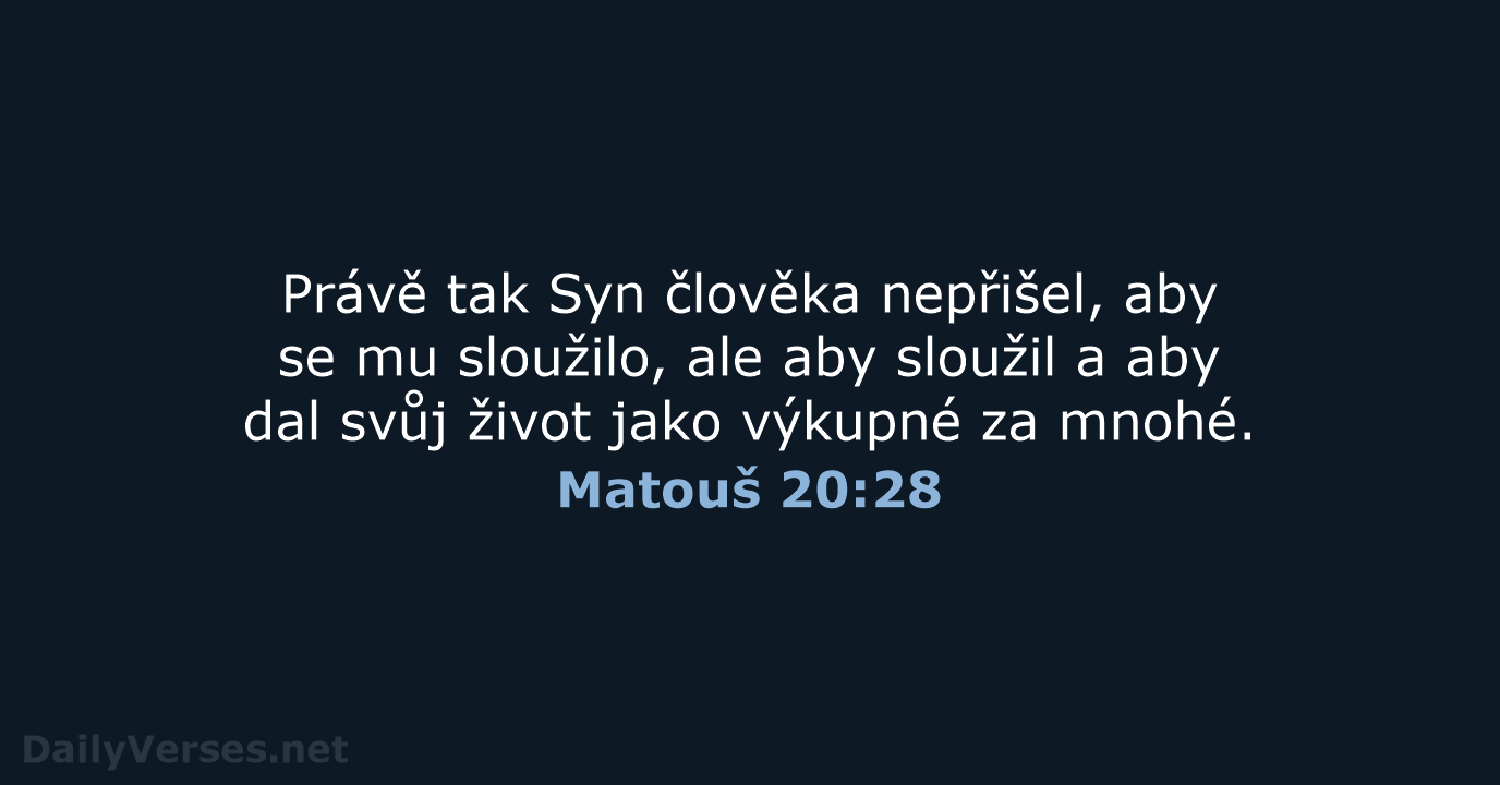 Matouš 20:28 - B21