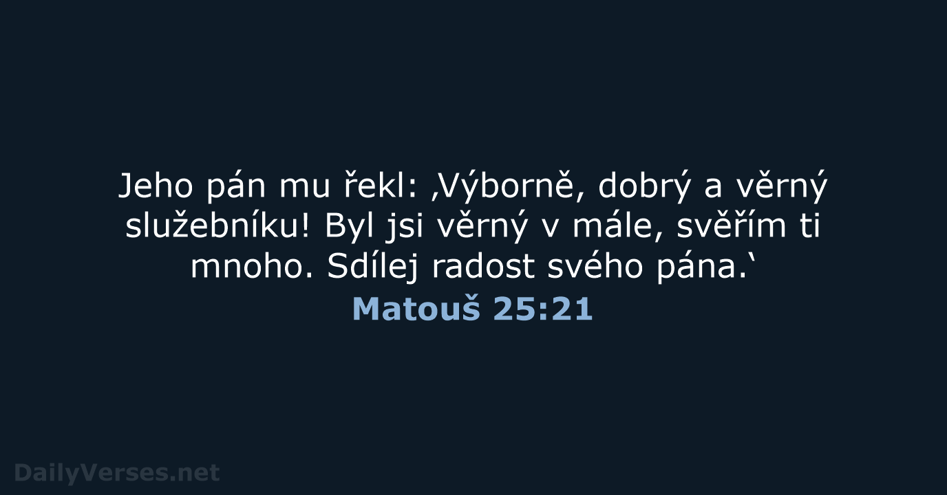 Matouš 25:21 - B21