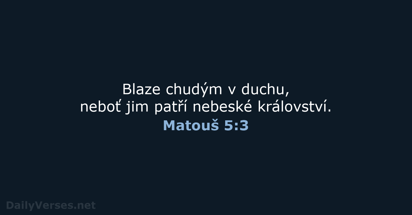 Matouš 5:3 - B21