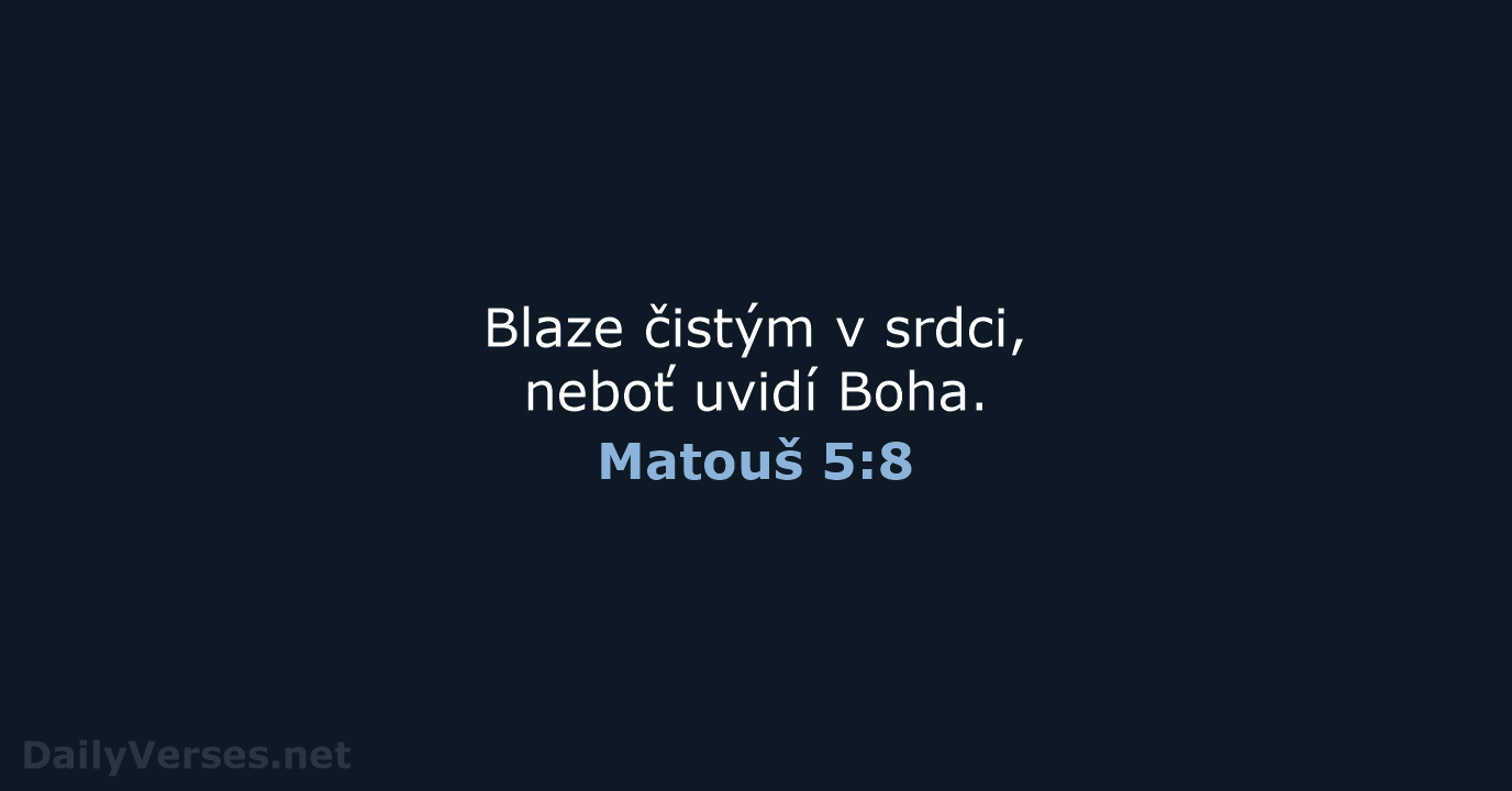 Matouš 5:8 - B21