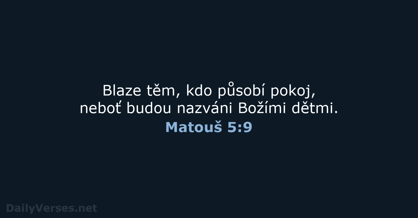 Matouš 5:9 - B21