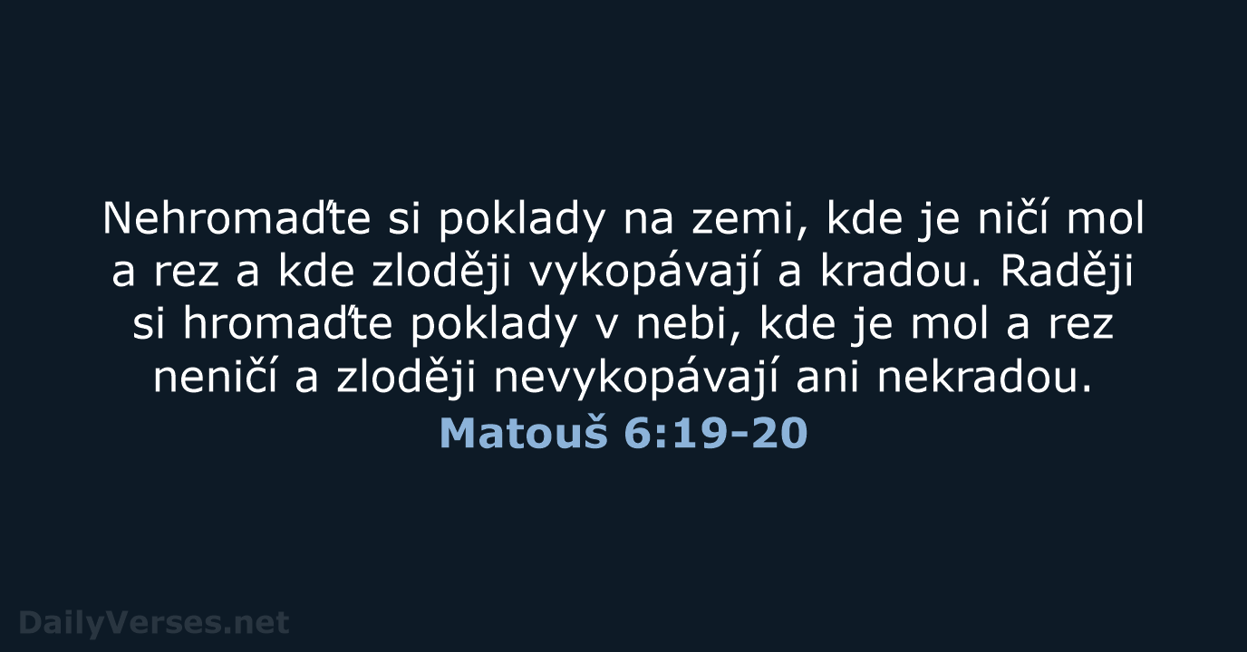 Matouš 6:19-20 - B21
