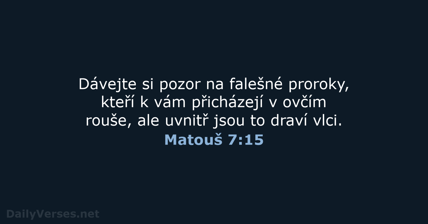 Matouš 7:15 - B21