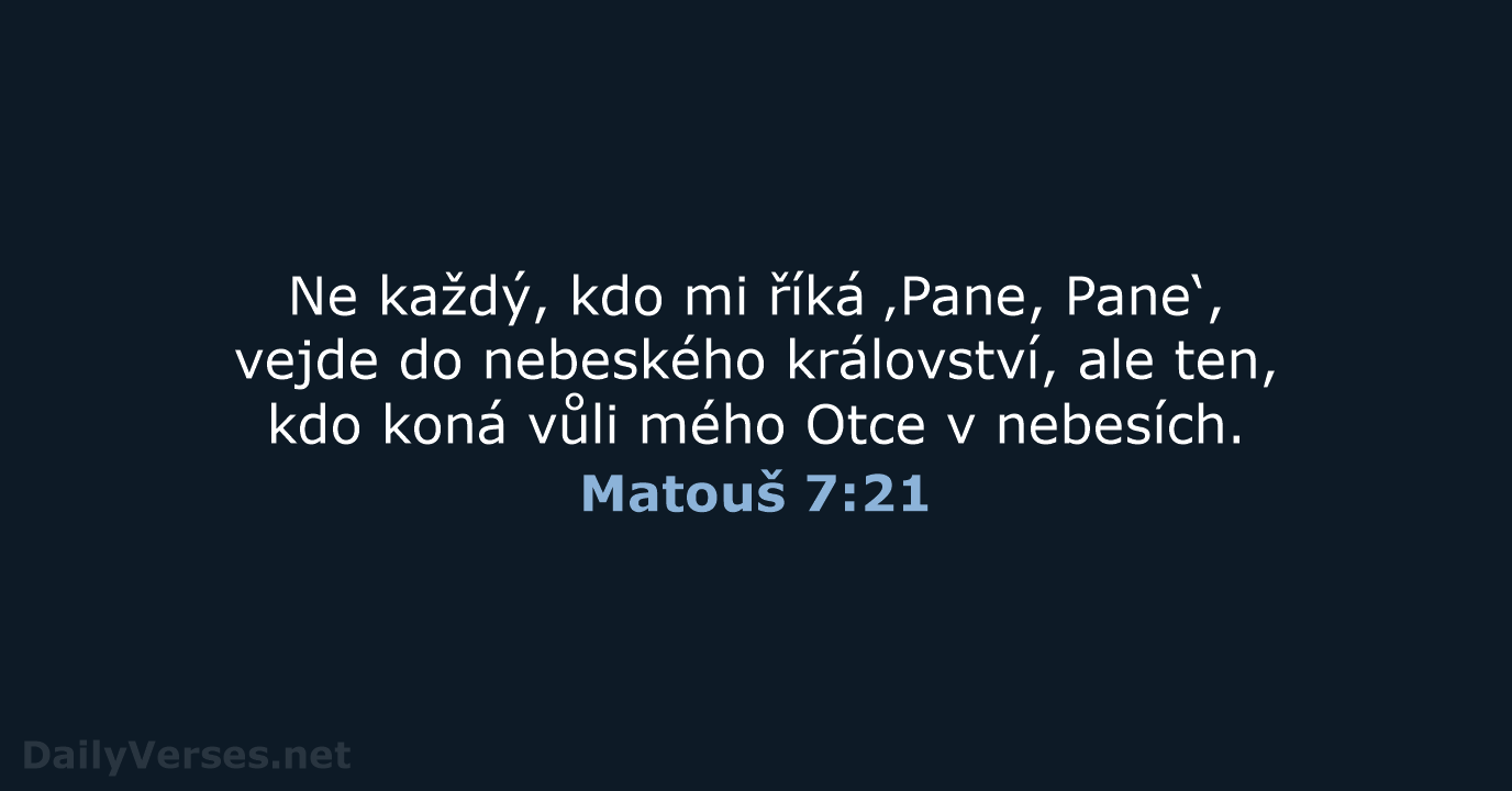 Matouš 7:21 - B21