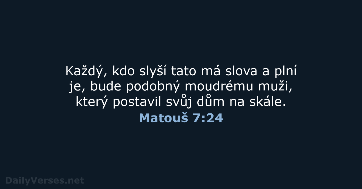 Matouš 7:24 - B21