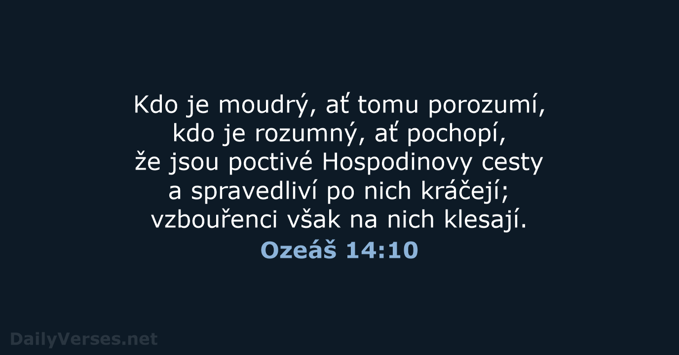 Ozeáš 14:10 - B21