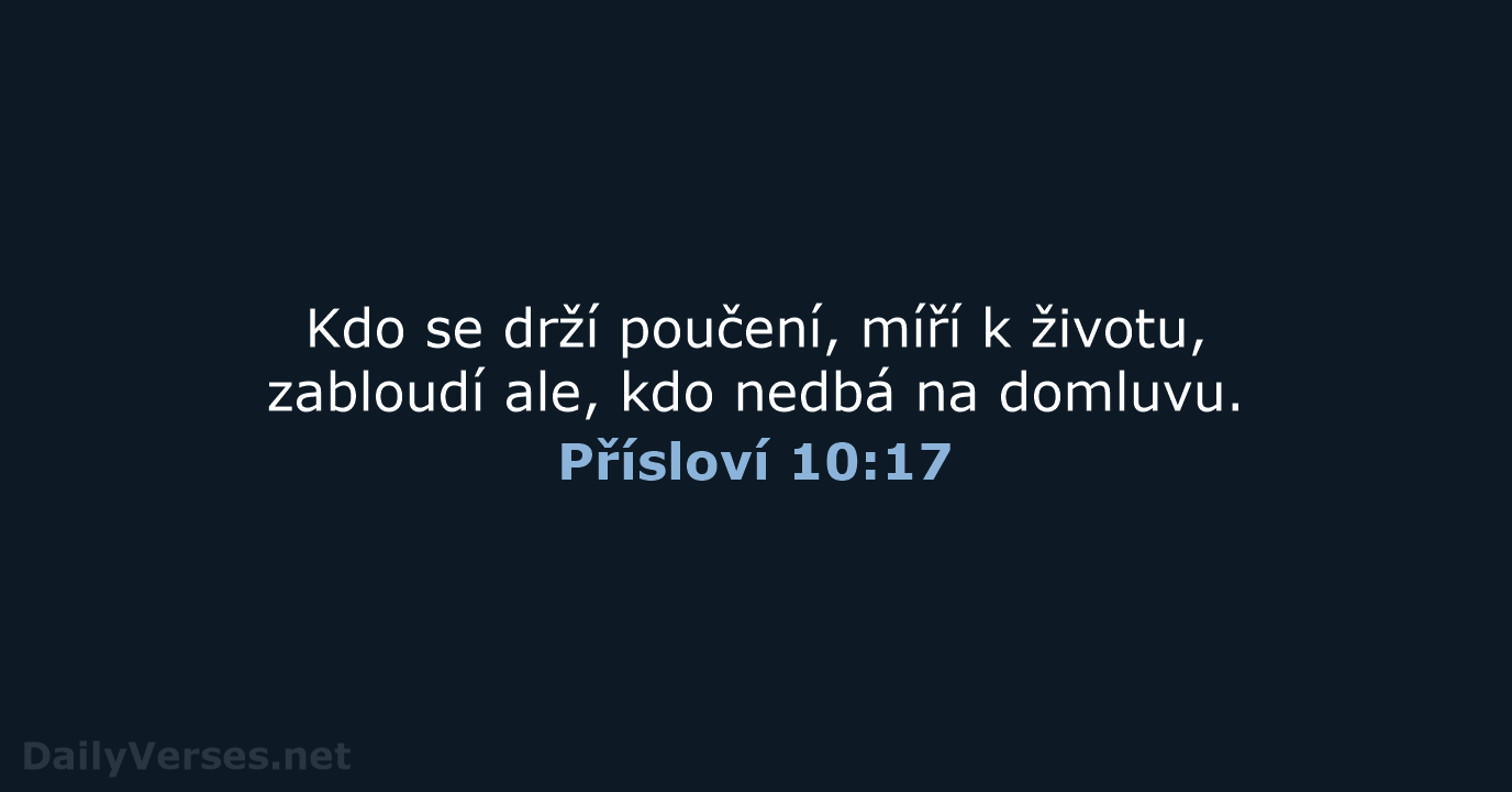 Přísloví 10:17 - B21