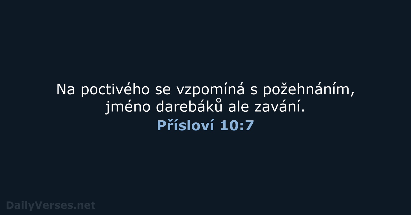 Přísloví 10:7 - B21