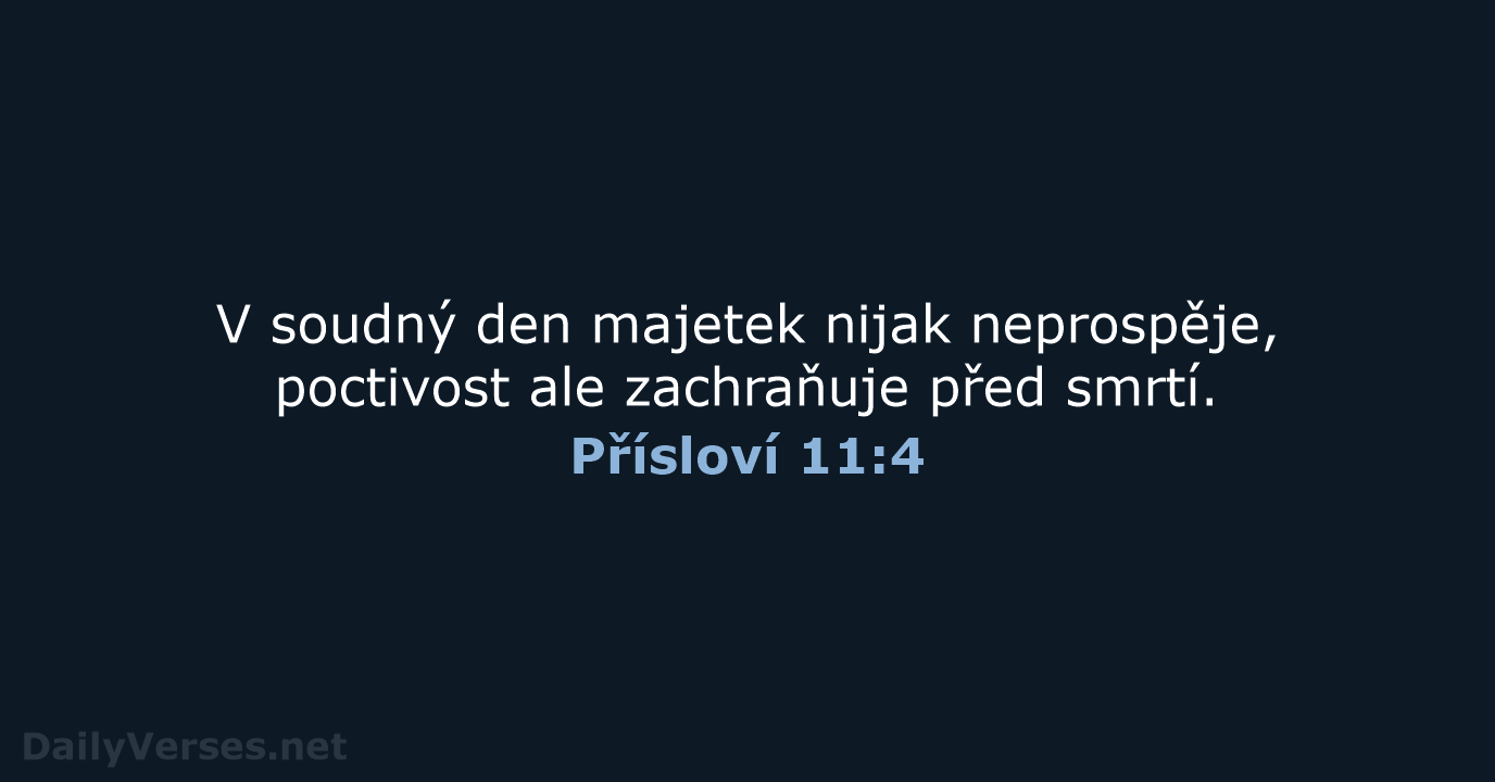 Přísloví 11:4 - B21