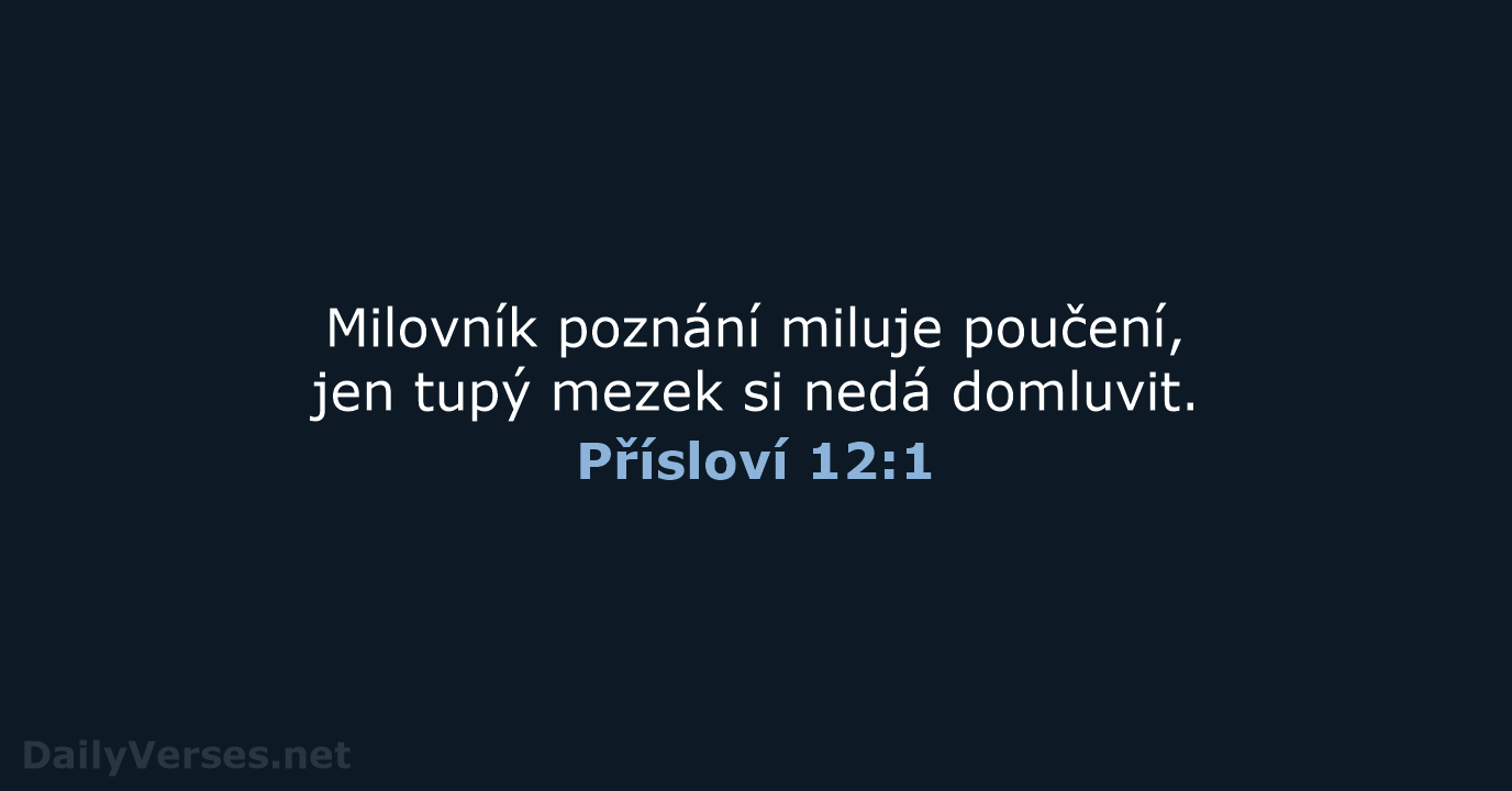 Přísloví 12:1 - B21