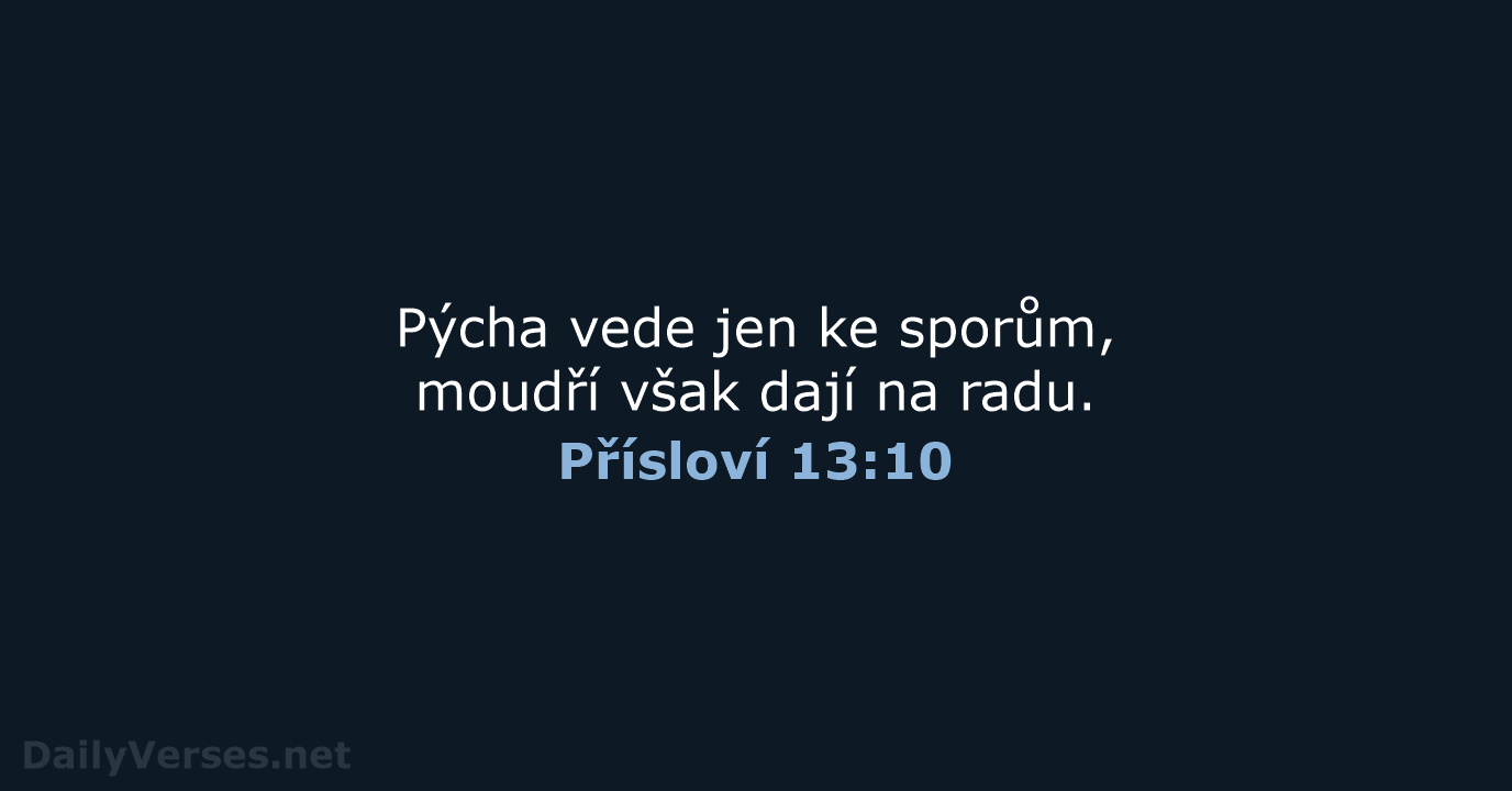 Přísloví 13:10 - B21