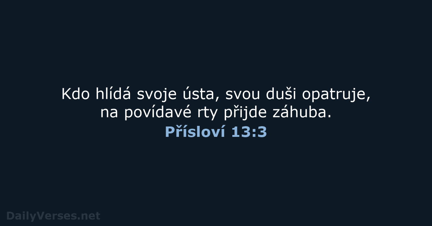 Přísloví 13:3 - B21