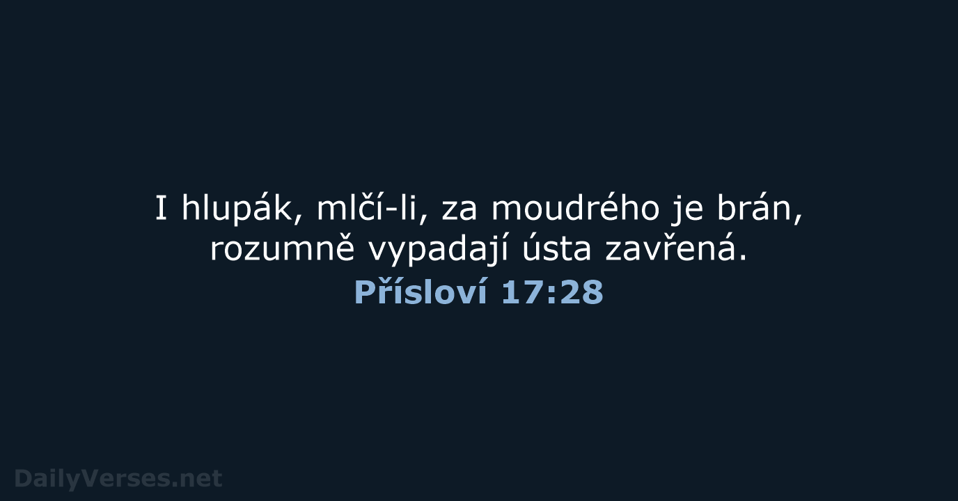 Přísloví 17:28 - B21