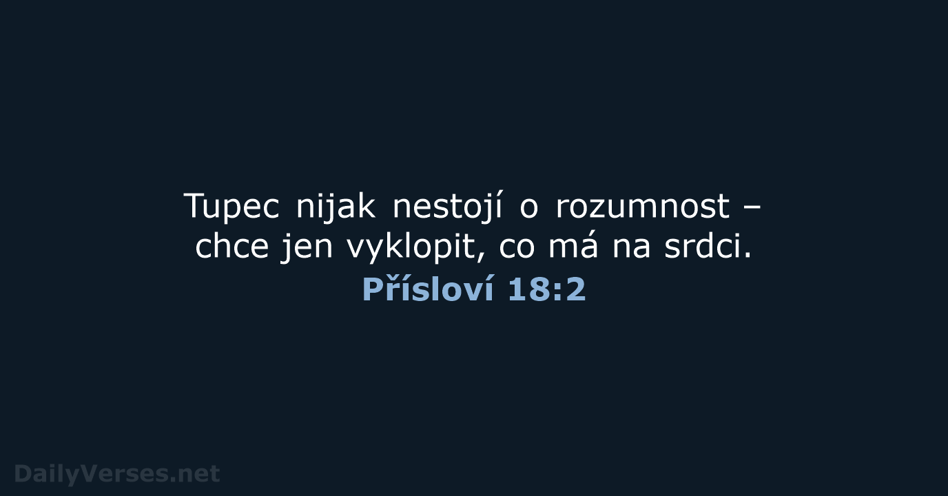 Přísloví 18:2 - B21