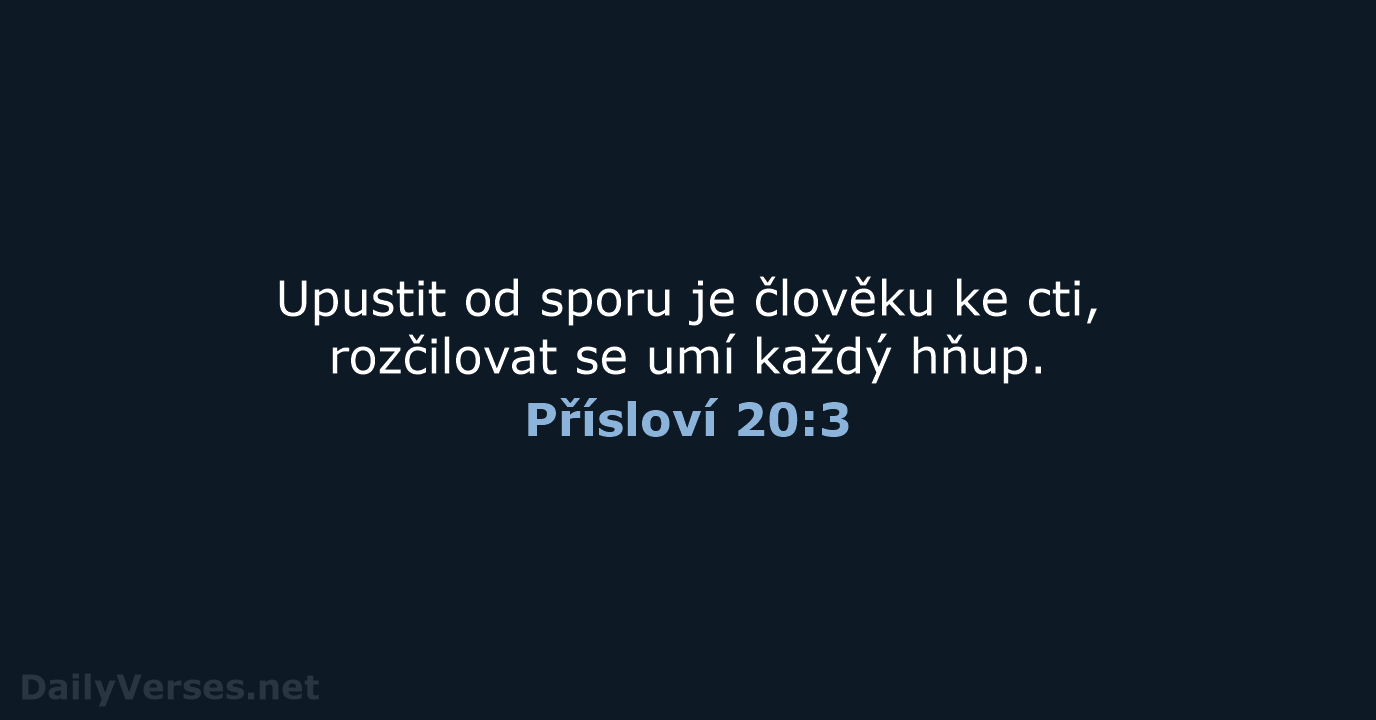 Přísloví 20:3 - B21