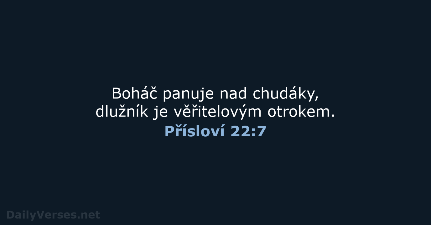 Přísloví 22:7 - B21