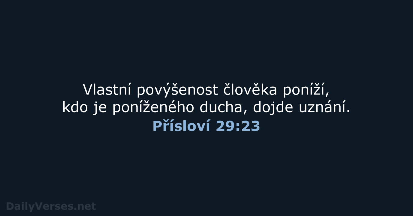 Přísloví 29:23 - B21