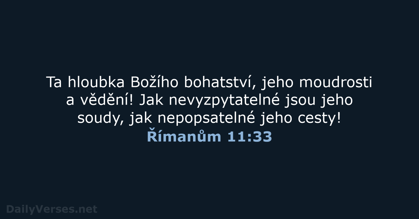 Římanům 11:33 - B21
