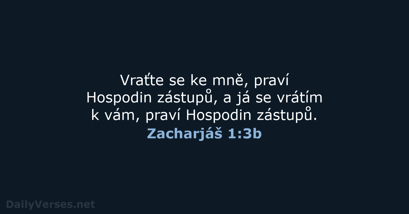 Zacharjáš 1:3b - B21