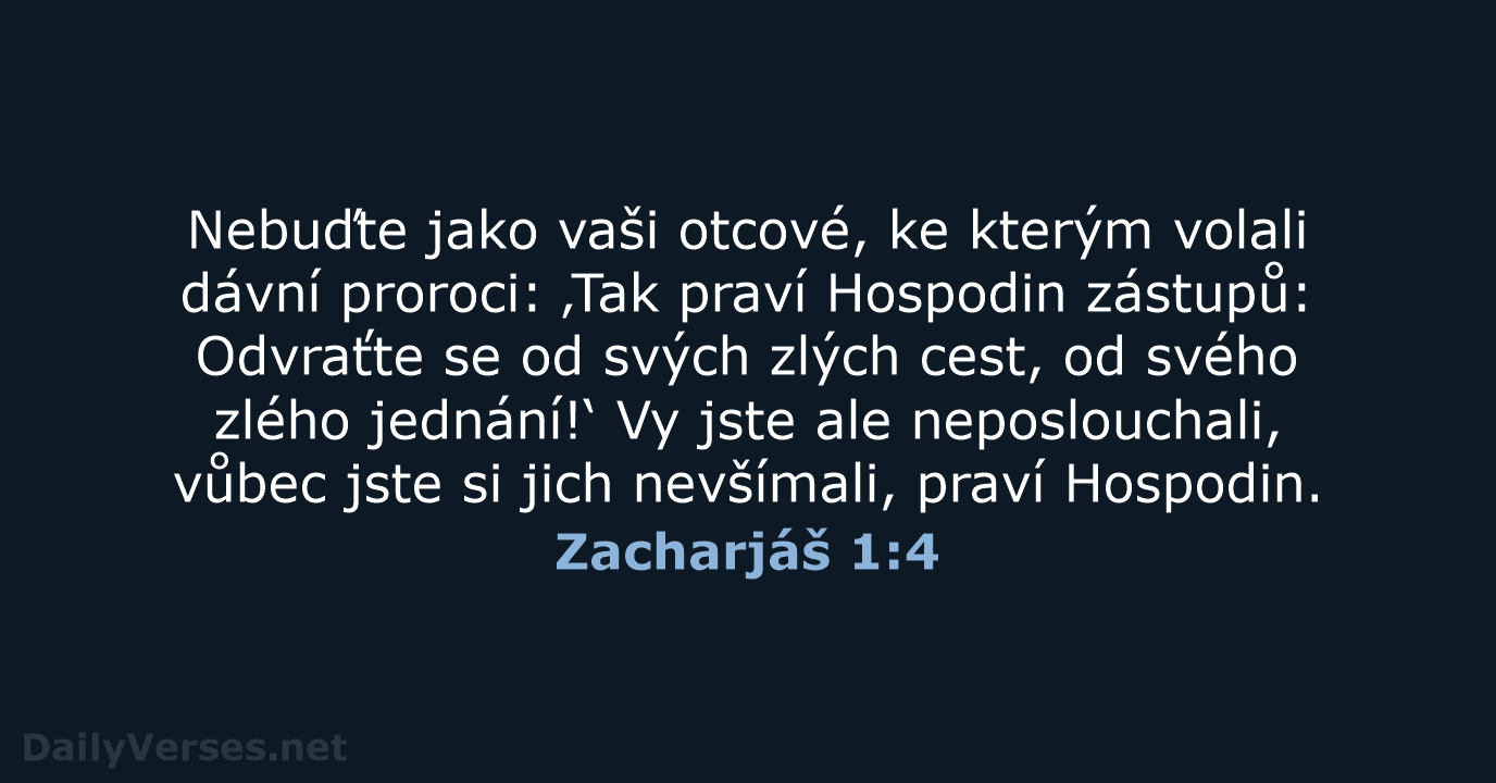 Zacharjáš 1:4 - B21