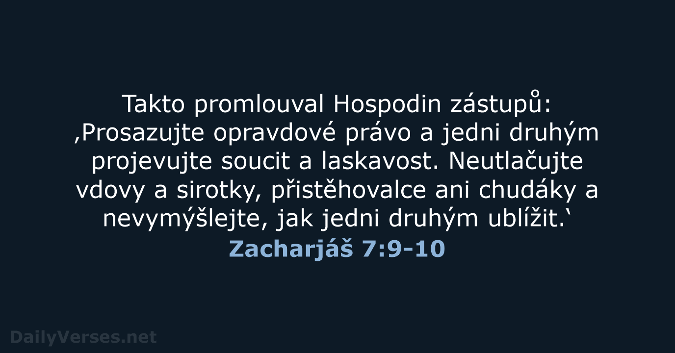 Zacharjáš 7:9-10 - B21