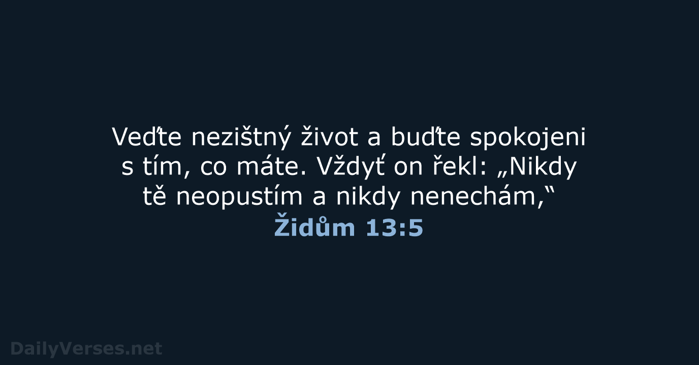 Židům 13:5 - B21