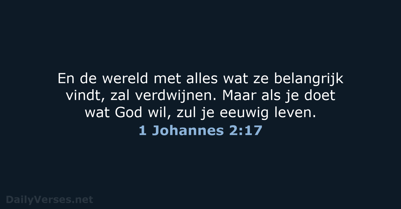1 Johannes 2:17 - BB