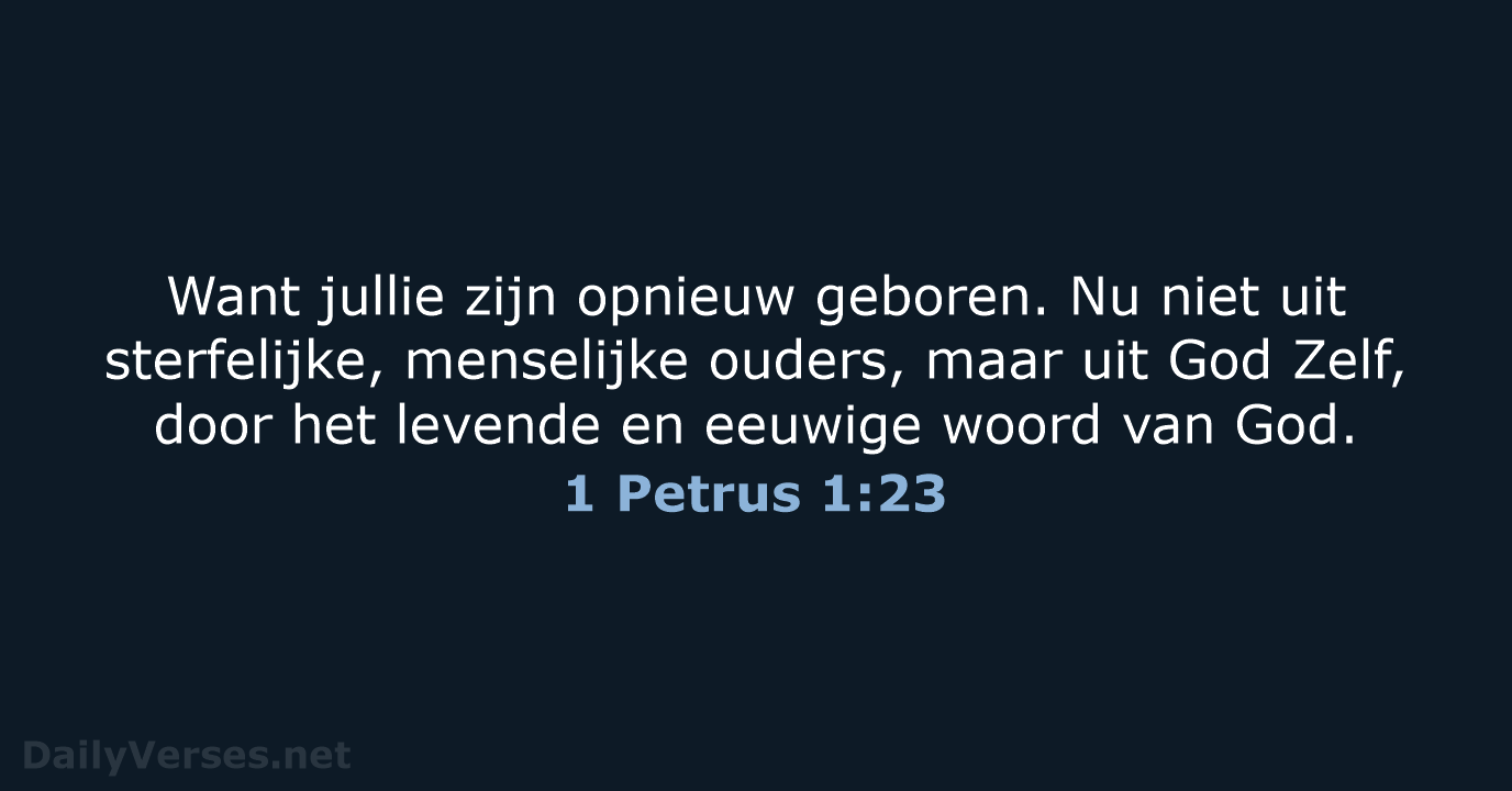 1 Petrus 1:23 - BB